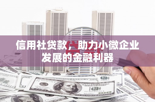 许昌信用社贷款，助力小微企业发展的金融利器