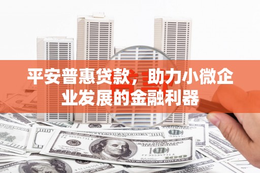 许昌平安普惠贷款，助力小微企业发展的金融利器